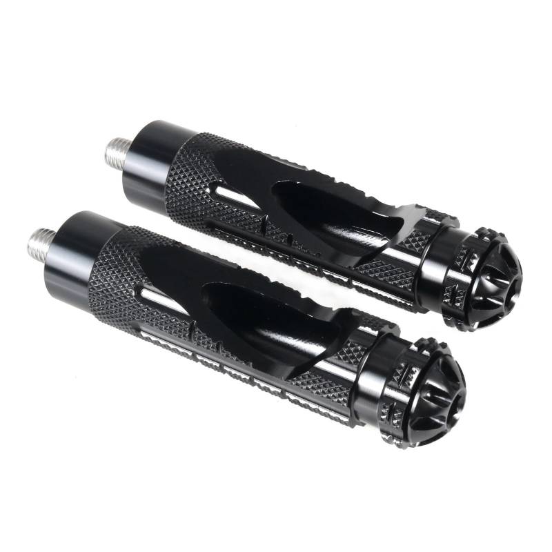 Anti Slip Fußrastenanlage Fußstützen Fußstütze Motorrad Hinten Fußrasten Gewinde Hinten Set Pedale Motorrad Fußstütze(Black) von YINZO