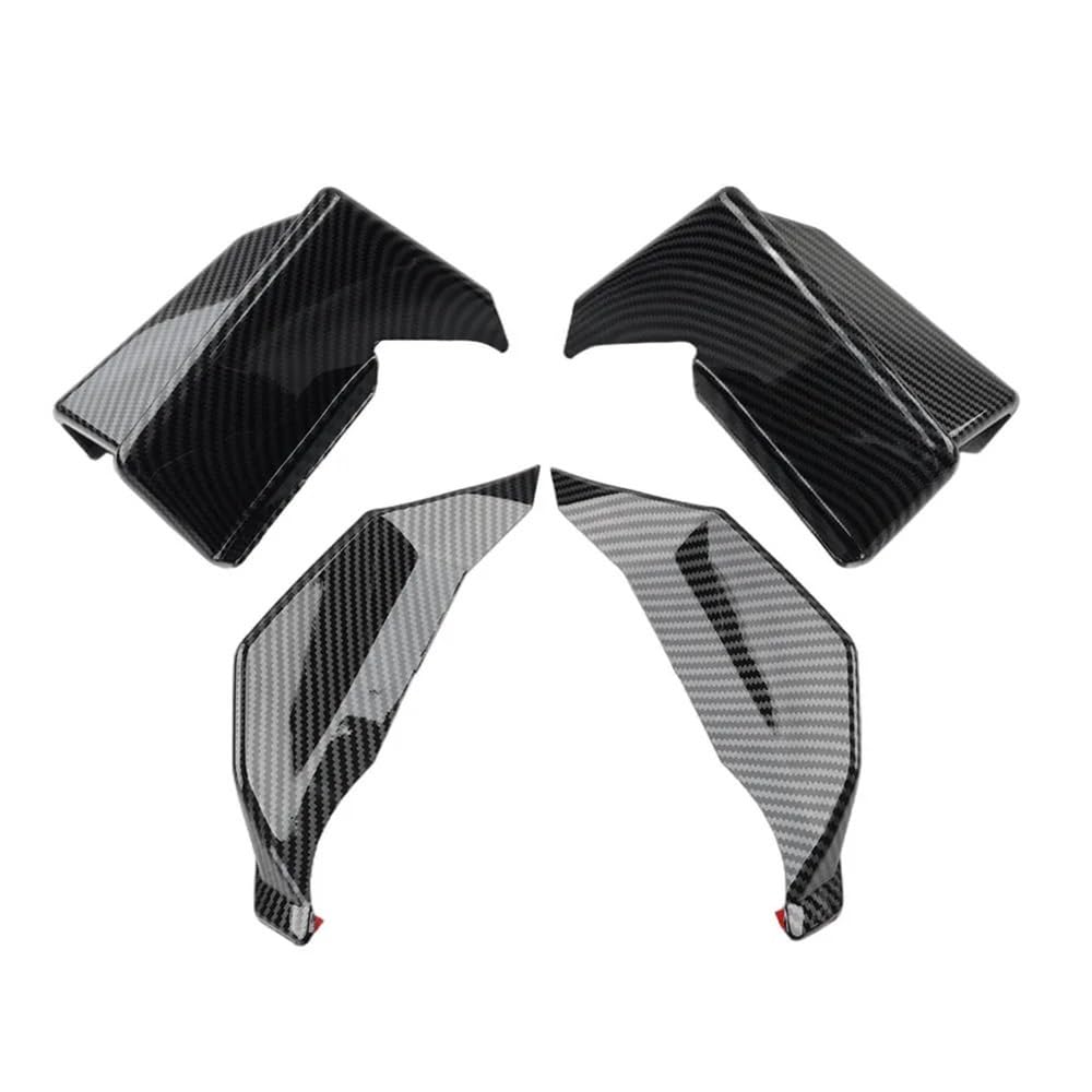 Für ADV160 2022 2023 2024 4Pcs Motorrad Vorderseite Winglet Spoiler Abdeckung Verkleidung Matt Schwarz/Carbon Faser(Carbon Fiber Black) von YINZO