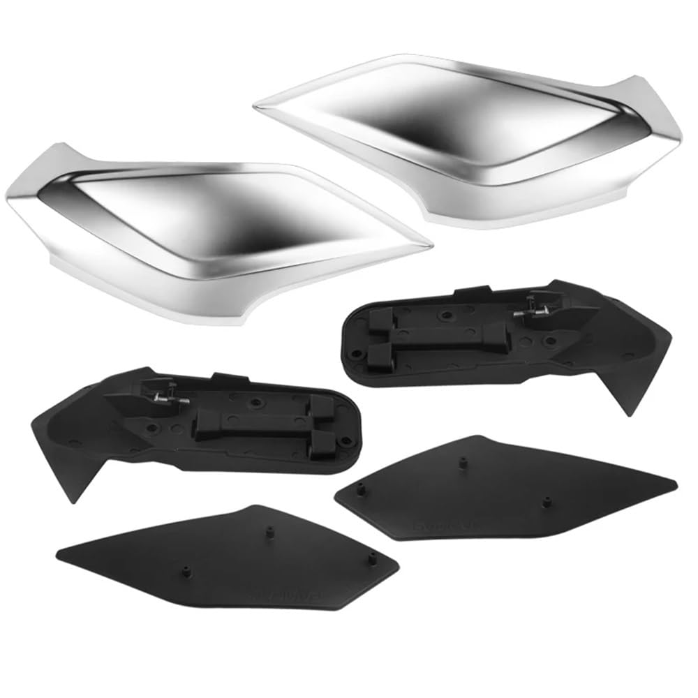 Für K1600GT K1600GTL K1600B GA 2011-2023 Motorrad Zubehör Front Verkleidung Seite Flügel Änderung Spoiler Winglet(Set 3 Pearl Chrome) von YINZO