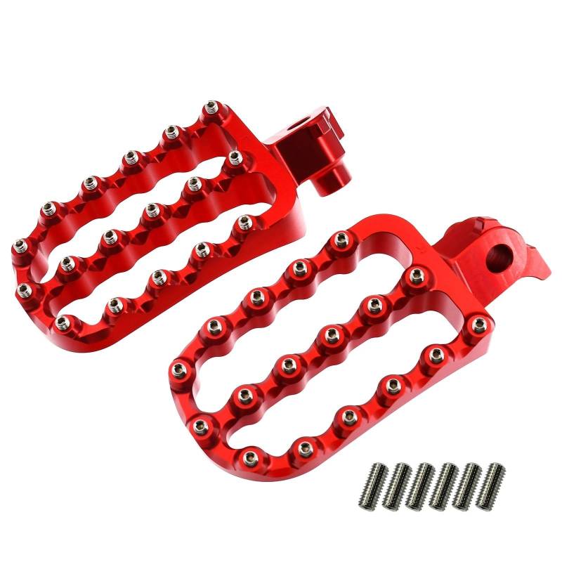 Motorrad Füße Für TENERE 700 T7 T 7 XTZ 700 2023 2021 2022 2024 Rally Edition Breite Fußrasten Fußstützen Fußpedale CNC Motorradteile(Red) von YINZO