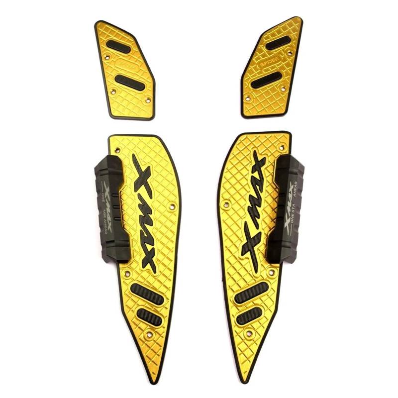 Motorrad-pedale Für XMAX 300 2020-2023 Motorrad-Fußpolster Vorder- Und Hinterrad-Pegs-Platte Aluminiumlegierungspedal Modifizierte Rutschfeste Fußstütze(Yellow) von YINZO