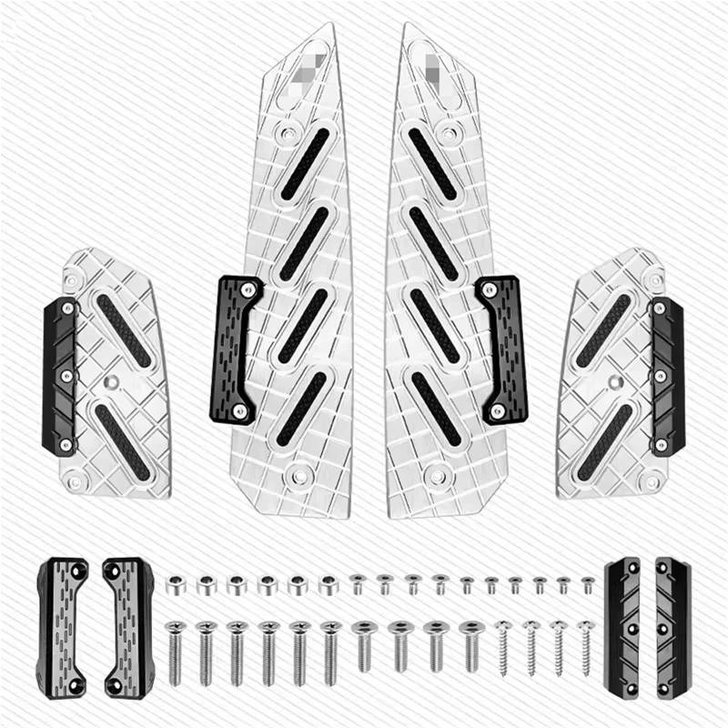 Trittbrett Schritt Für Forza350 Für NSS350 Motorrad Zubehör Footpad Für 350 NSS Anti Slip Verdickt Fuß Pedale Motorradpedale(Silver) von YINZO