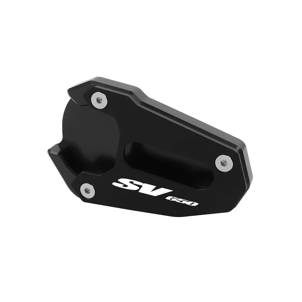 YINZO Motorrad SeitenstäNder Für Suzuki SV650 SV650X Für Gladius SFV 650 SV 650 SV 650X CNC Kickstand Verlängerung Platte Fuß Seite Stehen Enlarger Pad Unterstützung Platte(Black-Logo 1) von YINZO