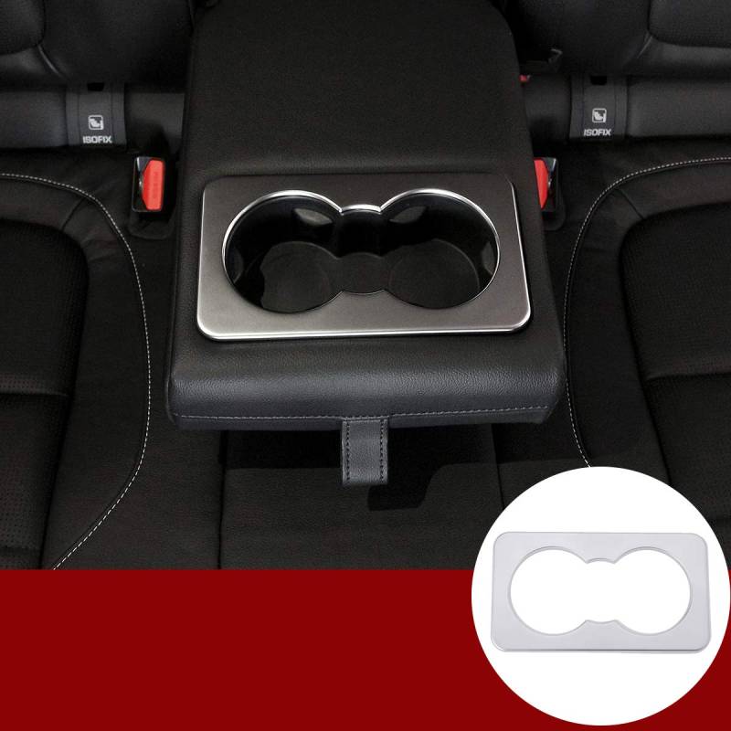 ABS Chrom Auto Rücksitz-Becherhalter Rahmen Abdeckung Aufkleber für Jag XE F-Pace XF 2016–2018 Zubehör von YIWANG