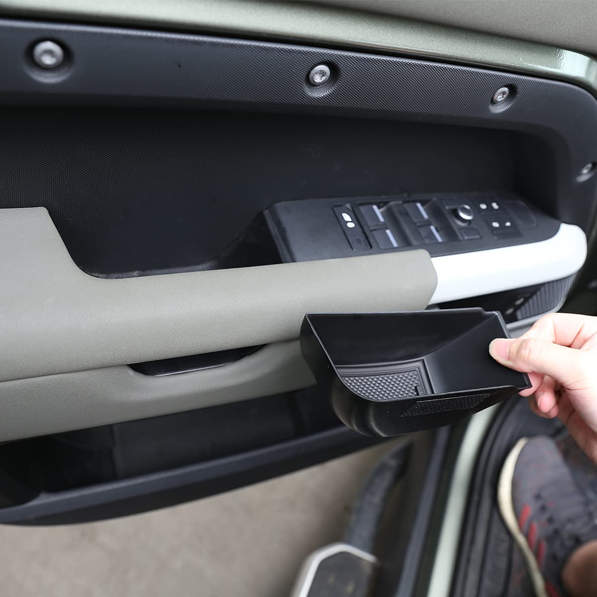 YIWANG ABS Blcak Autotür Aufbewahrungsbox Telefonablage Zubehör für Land Rover Defender 90 110 2020-2022 YIWANG ABS Blcak Autotür Aufbewahrungsbox Telefonablage Zubehör für Land Rover Defender 90 110 2020-2022 von YIWANG