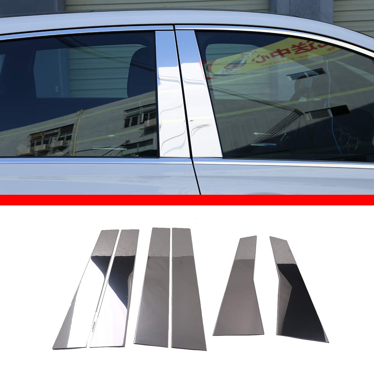 Aluminiumlegierung Auto-Fenster-Zierleiste, 6 Stück, für Mercedes-Benz B-Klasse B200 W247 2020 Außenzubehör von YIWANG