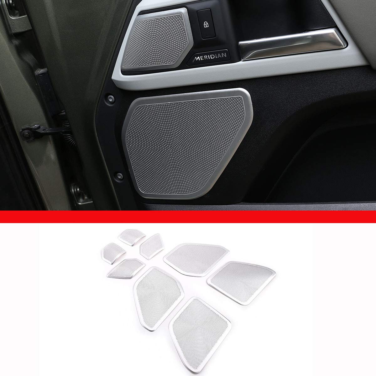 Autotür-Lautsprecherverkleidung aus Aluminiumlegierung, Aufkleber, Zubehör für LR Defender 110 90 2020 von YIWANG