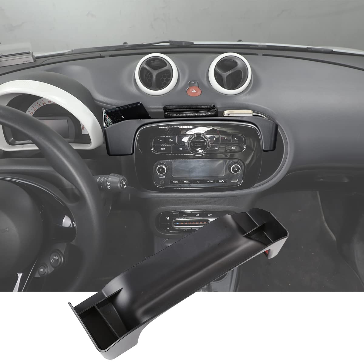 YIWANG Mittelarmlehne ABS Kunststoff für Benz Smart 453 Fortwo Forfour 2015-2020 Handschuhfach Mittelkonsole Mittelkonsole (Stil 2) von YIWANG