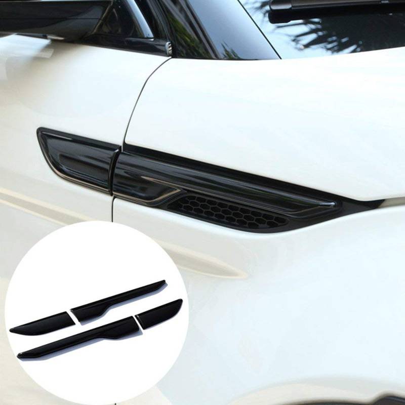 YI Wang ABS Chrom Seitentür Kotflügel Air Vent Outlet Trim 4 stücke Für RangeRover Evoque 2012-2018 Autozubehör (glänzend Schwarz) von YIWANG