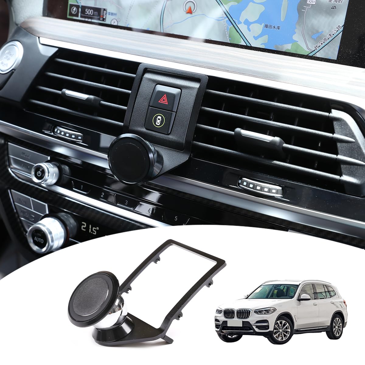 Yiwang 3 Farben aluminiumlegierung handyhalter Trim für x3 g01 2018 2019, für x4 g02 2018 2019 Auto zubehör (schwarz) von YIWANG