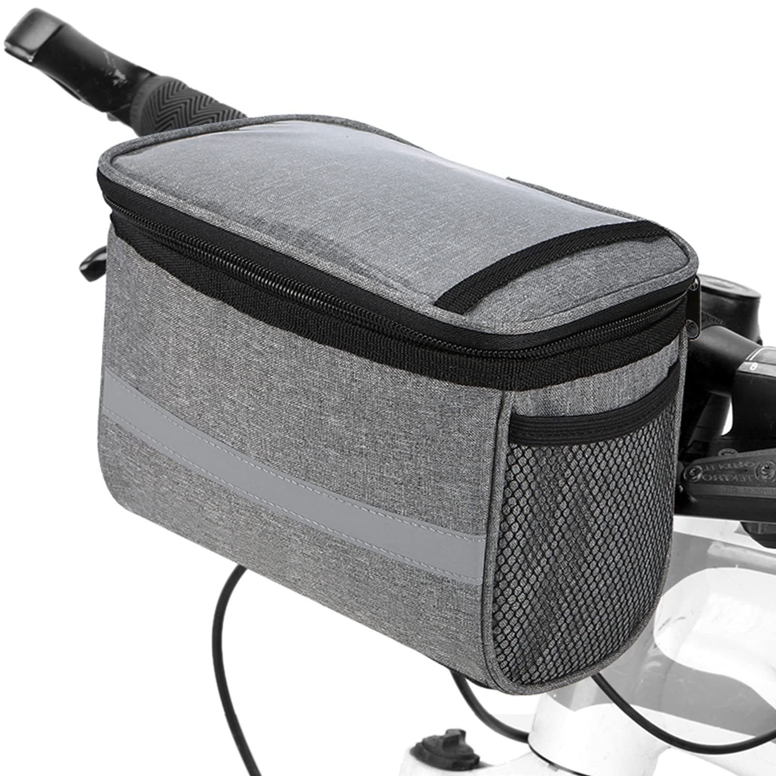 YIWENG Radfahren Fahrrad Fahrrad Isolierte Fronttasche MTB Fahrradlenker Tasche Korb Packtasche Kühltasche mit reflektierendem Streifen,Geräumige Lenkertasche YIWENG Radfahren Fahrrad Fahrrad Isolierte Fronttasche MTB Fahrradlenker Tasche Korb Packtasche Kühltasche mit reflektierendem Streifen,Geräumige Lenkertasche von YIWENG