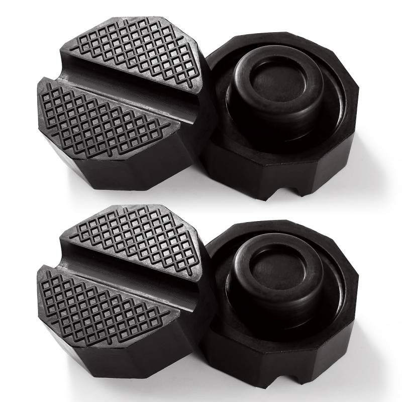 YIXISI 4 Stücke Universal Polyanjular Gummi Wagenheberauflage mit Runde Nut, Wagenheberauflage Jack Rubber Pad Gummiblock, Auto Zubehör für alle gängigen Rangier Wagenheber, Hebebühne von YIXISI