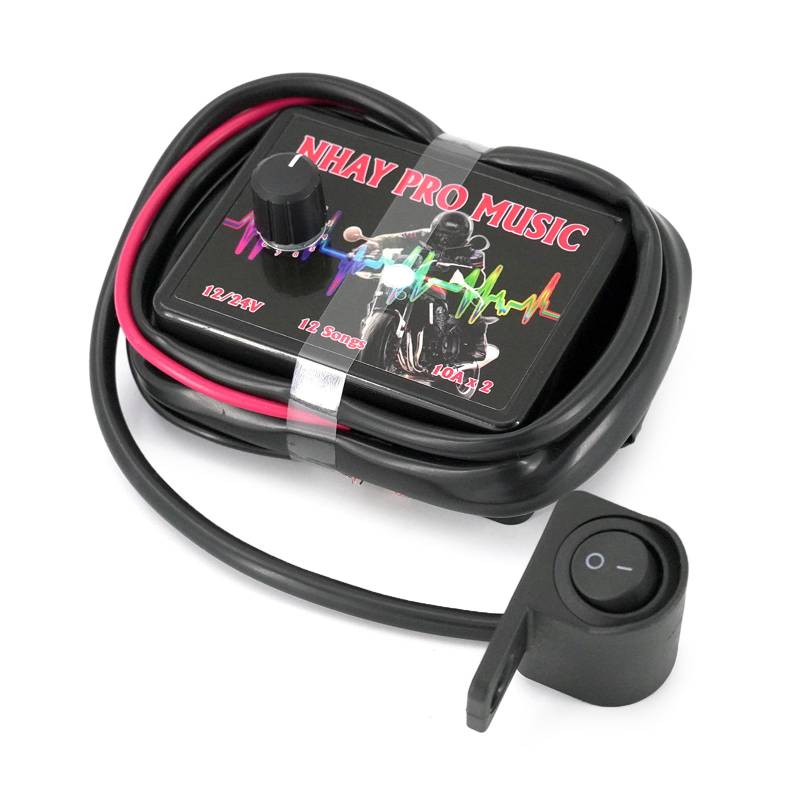 General 12 Soundeffekt Motorrad Hupe Steuerbox 12V/24V Kompakt 12 Sound Motorrad Hupe Controller für Reiten von YIZITU