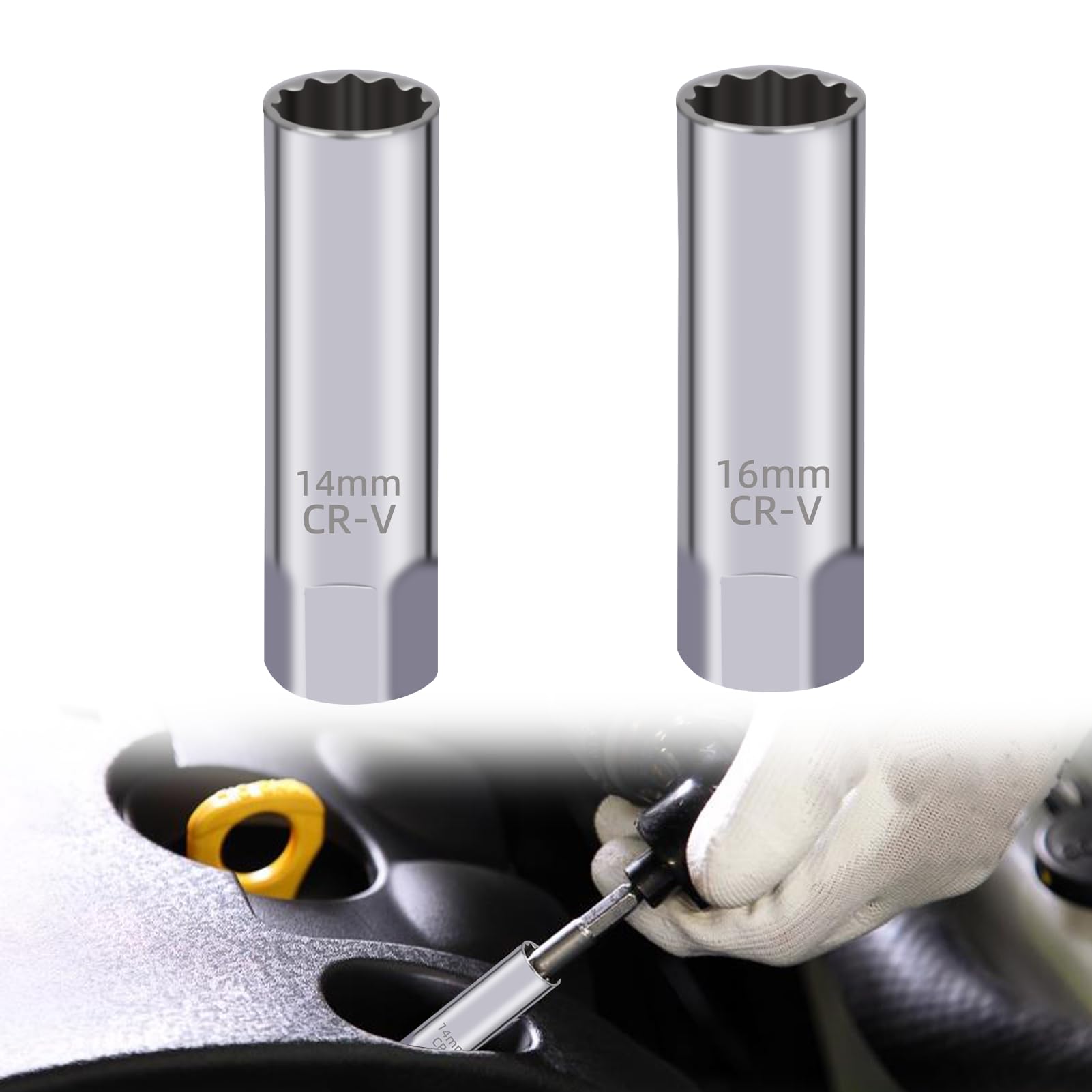 YIZWINS 2 Stück Zündkerzenschlüssel, Zündkerzenschlüssel 14mm, Zündkerzenschlüssel 16mm, Zündkerzenschlüssel Set, Extra Dünnwandige Zündkerzen, für Autos, Motorräder (2 Größen, 2 Stück) YIZWINS 2 Stück Zündkerzenschlüssel, Zündkerzenschlüssel 14mm, Zündkerzenschlüssel 16mm, Zündkerzenschlüssel Set, Extra Dünnwandige Zündkerzen, für Autos, Motorräder (2 Größen, 2 Stück) von YIZWINS