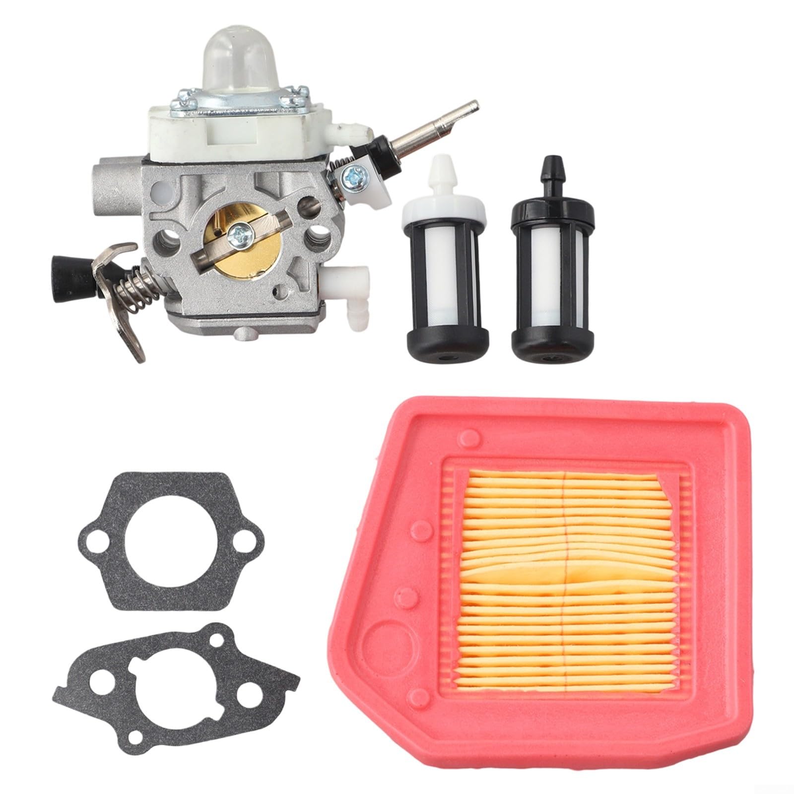 Vergaser-Kit – für FS240R FS240RC FS260R – Trimmerbürste Metall Ersatzteile – mit Luftfilter-Kraftstofffilter-Unterlegscheibe Vergaser-Kit – für FS240R FS240RC FS260R – Trimmerbürste Metall Ersatzteile – mit Luftfilter-Kraftstofffilter-Unterlegscheibe von YJDOORPLAY