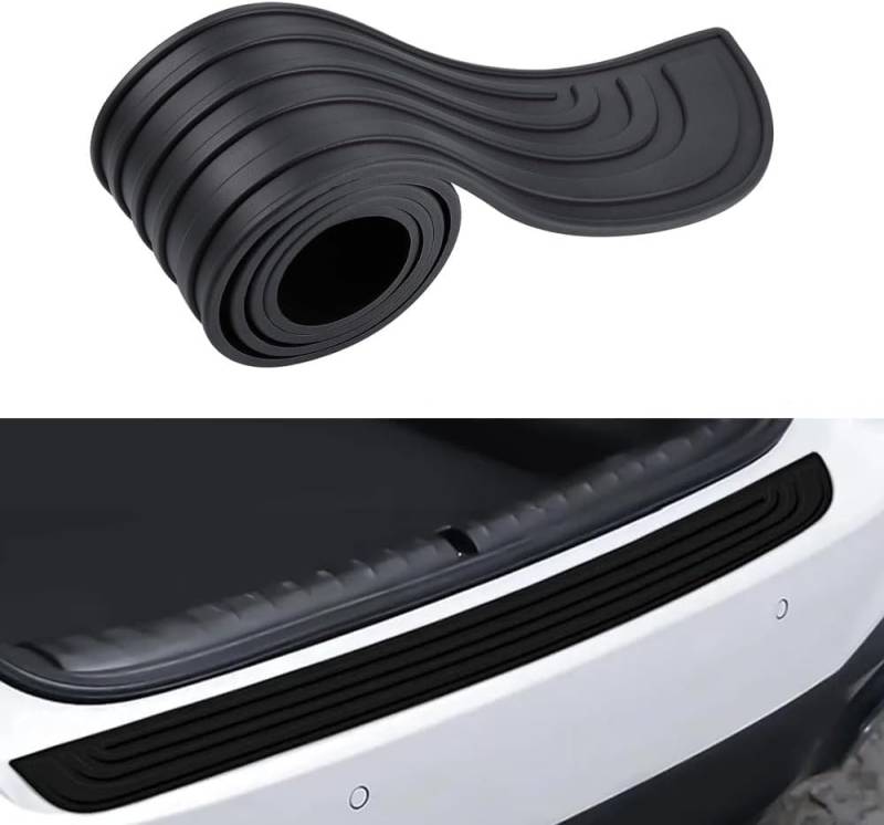 Auto Ladekantenschutz für Volkswagen Cross Touran 2010-2015,Auto Stoßstangenschutz Gummi Auto Heckstoßstangenschutz Kofferraumschutz Anti Kratz Abriebfest Autozubehör,Black von YJJSM