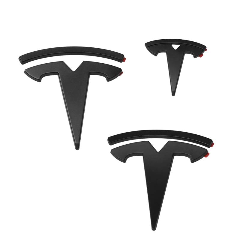 YJMOTOR Fit Model Y Logo-Aufkleber für Vorder- und Hinterkofferraum, Emblem-Abzeichen, Aufkleber für Tesla Model Y-Zubehör (Mattschwarz) von YJMOTOR
