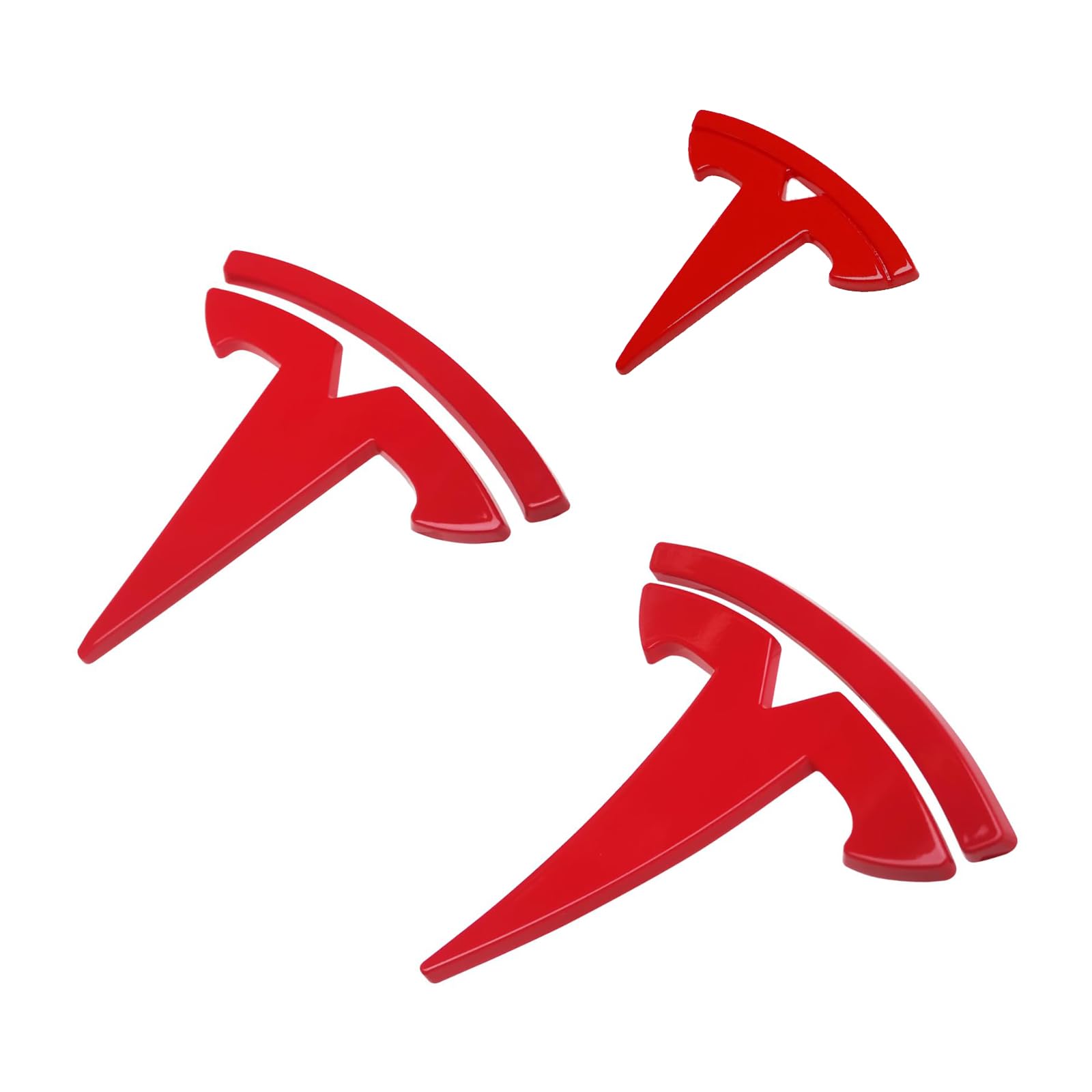 YJMOTOR Fit Model Y Logo-Aufkleber für Vorder- und Hinterkofferraum, Emblem-Abzeichen, Aufkleber für Tesla Model Y-Zubehör (rot) von YJMOTOR