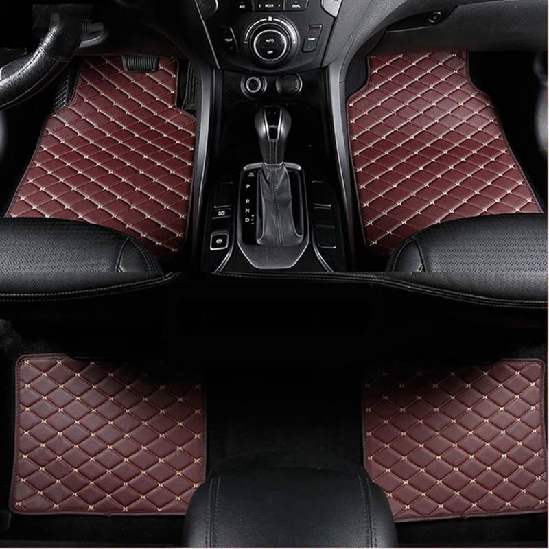 Auto Fußmatten für Renault Fluence 2011-2019 2020 2021 2022 2023 2024 2025(LHD), Allwetter PU Leder Autoteppiche Set Bodenmatte Wasserdicht Matten Innenraum Zubehör,A-Red von YJPHR