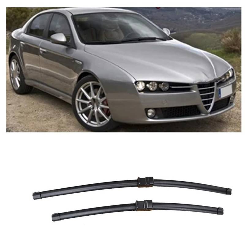 Auto Scheibenwischer für Alfa Romeo 159 2005-2011 22"+18", Frontwischerblätter Windschutzscheibe Leiser Wischerarm Wischerblatt Scheibenreiniger von YJTYC