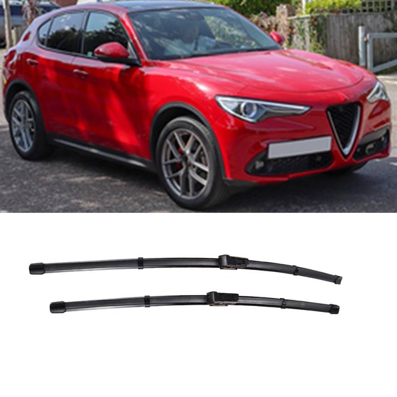 Auto Scheibenwischer für Alfa Romeo Stelvio 2016-2023 26"+18", Frontwischerblätter Windschutzscheibe Leiser Wischerarm Wischerblatt Scheibenreiniger von YJTYC