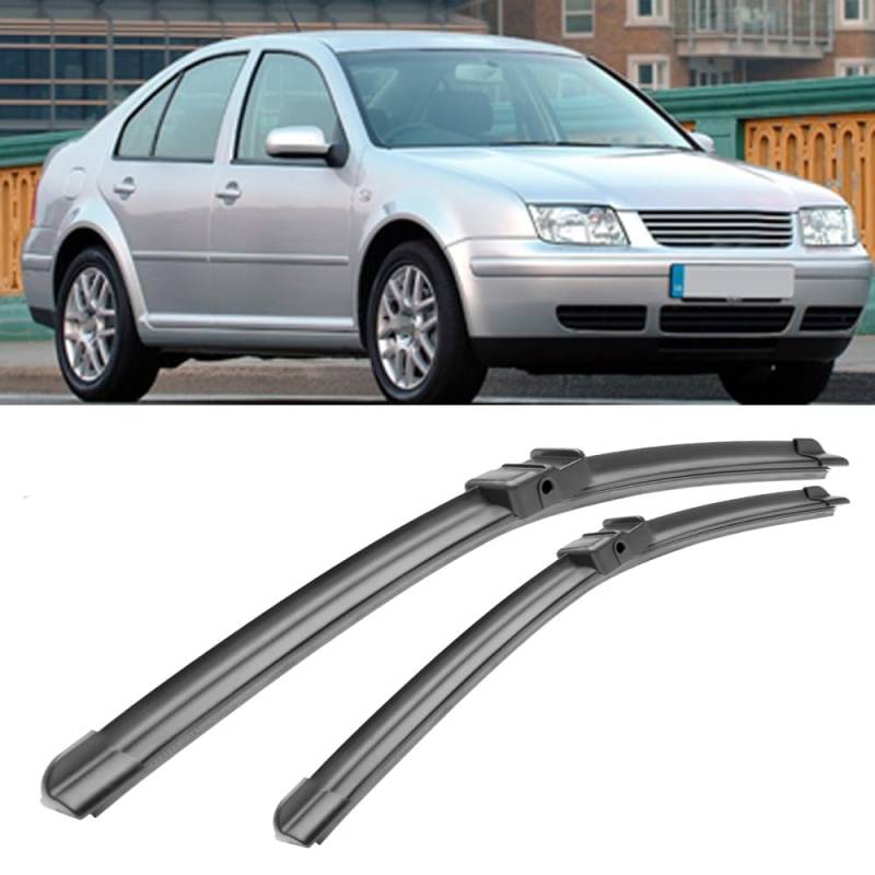 Auto Scheibenwischer für Bora 2002-2005 21"+19", Frontwischerblätter Windschutzscheibe Leiser Wischerarm Wischerblatt Scheibenreiniger von YJTYC