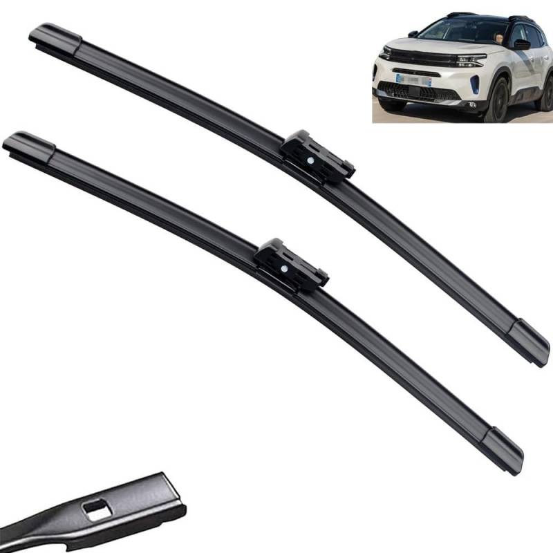 Auto Scheibenwischer für Citroën C5 Aircross C5Aircross 2017 2018 2019 2020 2021 2022, Frontwischerblätter Windschutzscheibe Leiser Wischerarm Wischerblatt Scheibenreiniger von YJTYC