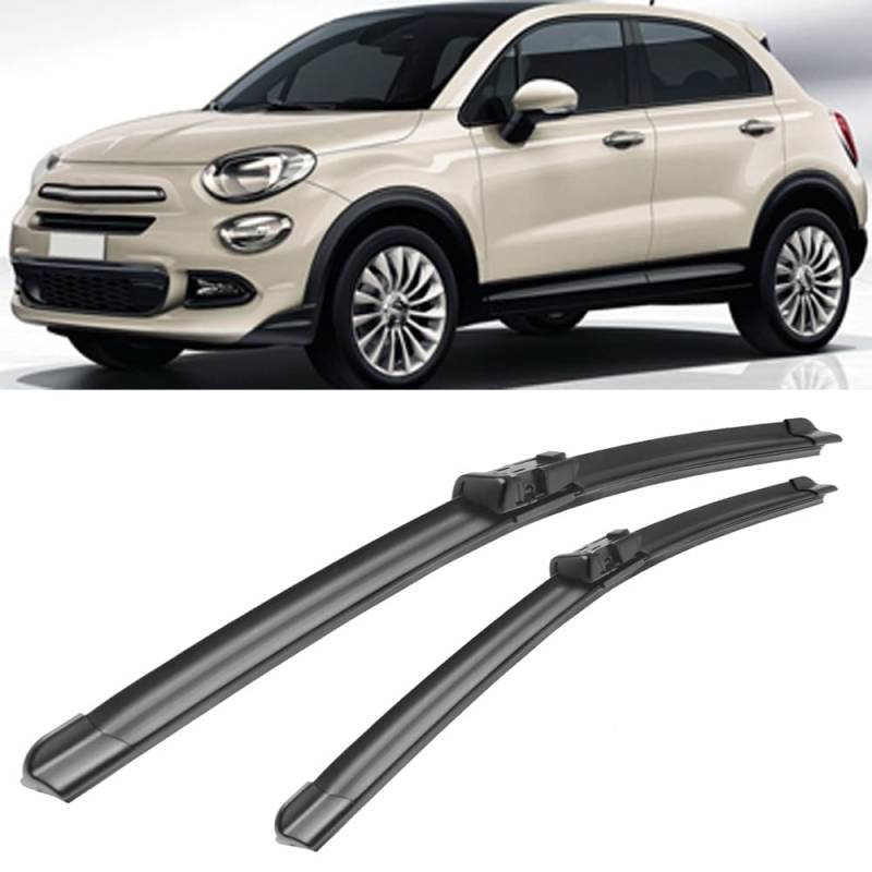 Auto Scheibenwischer für FIAT 500 X 2014-2017 26"+14", Frontwischerblätter Windschutzscheibe Leiser Wischerarm Wischerblatt Scheibenreiniger von YJTYC