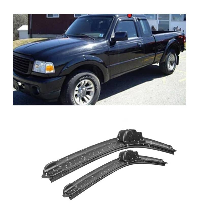 Auto Scheibenwischer für Ford Ranger MK2 MK3 1993-2010 18"+18", Frontwischerblätter Windschutzscheibe Leiser Wischerarm Wischerblatt Scheibenreiniger von YJTYC