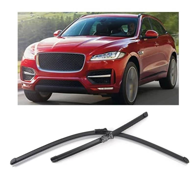 Auto Scheibenwischer für Jaguar F-Pace X761 2015-2023, Frontwischerblätter Windschutzscheibe Leiser Wischerarm Wischerblatt Scheibenreiniger von YJTYC