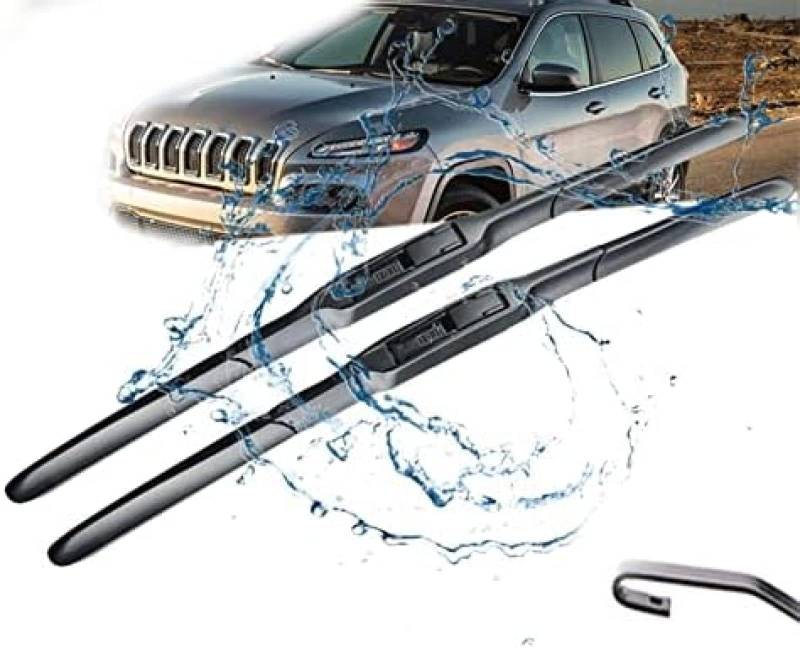 Auto Scheibenwischer für Jeep Cherokee KL 2014 2015 2016 2017 2018 2019 26 "+18", Frontwischerblätter Windschutzscheibe Leiser Wischerarm Wischerblatt Scheibenreiniger von YJTYC