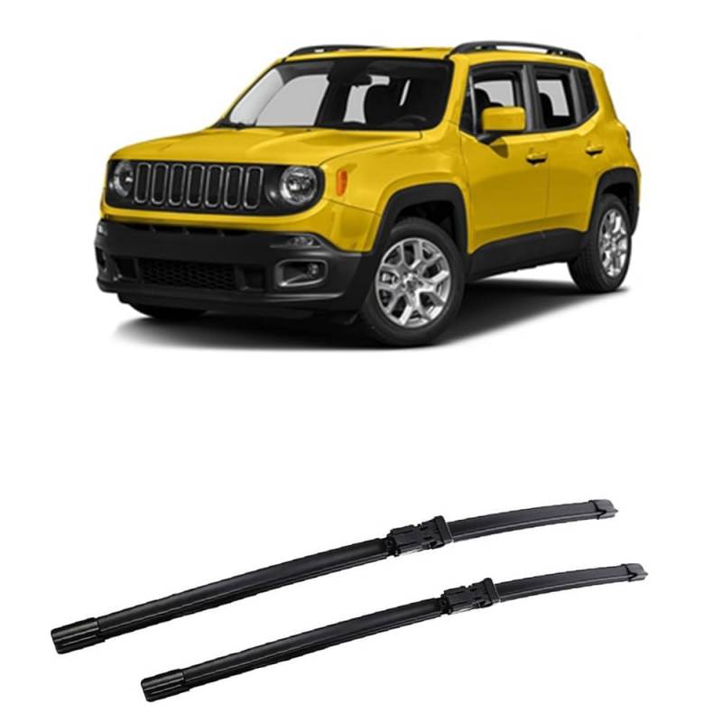 Auto Scheibenwischer für Jeep Renegade BU 2014-2023 22"+20", Frontwischerblätter Windschutzscheibe Leiser Wischerarm Wischerblatt Scheibenreiniger von YJTYC