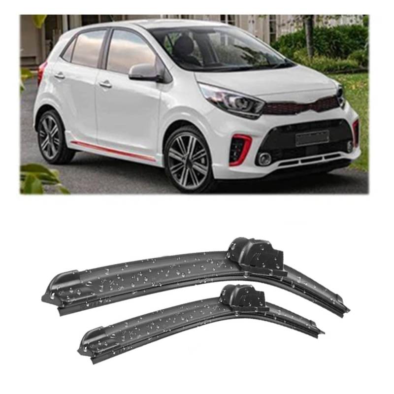 Auto Scheibenwischer für KIA Picanto MK3 2018-2023 24"+14", Frontwischerblätter Windschutzscheibe Leiser Wischerarm Wischerblatt Scheibenreiniger von YJTYC