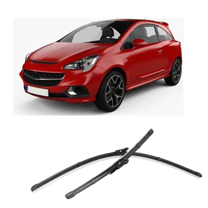 Auto Scheibenwischer für Opel Corsa E 2015-2018 26"+15", Frontwischerblätter Windschutzscheibe Leiser Wischerarm Wischerblatt Scheibenreiniger von YJTYC