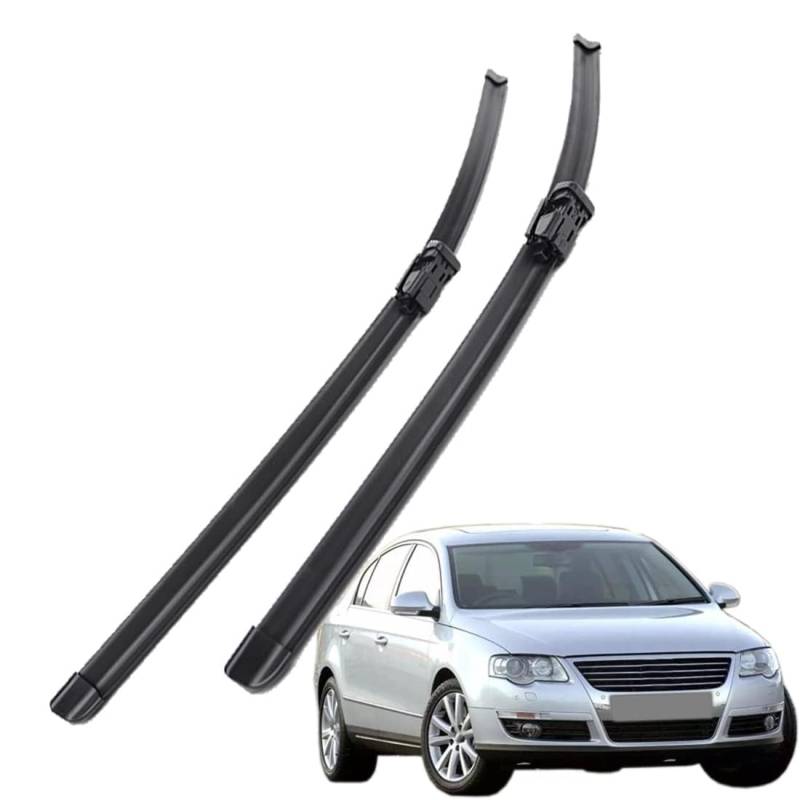 Auto Scheibenwischer für Passat B6 2006-2010 600mm+475mm, Frontwischerblätter Windschutzscheibe Leiser Wischerarm Wischerblatt Scheibenreiniger von YJTYC
