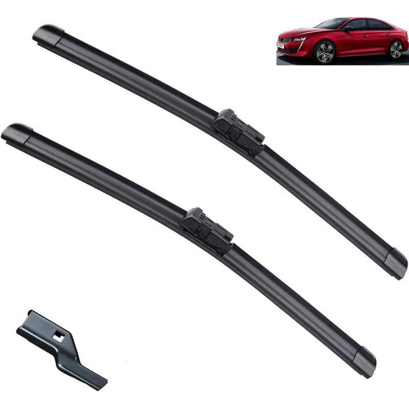 Auto Scheibenwischer für Peugeot 508 Mk2 2018 2019 2020 2021 2022, Frontwischerblätter Windschutzscheibe Leiser Wischerarm Wischerblatt Scheibenreiniger von YJTYC