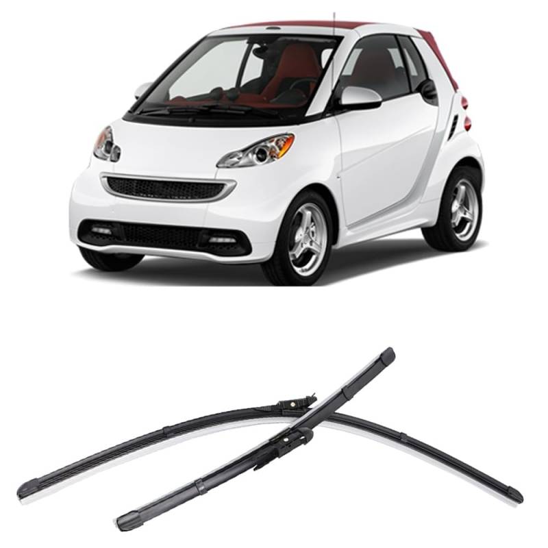Auto Scheibenwischer für Smart ForTwo W451 2007-2014 23"+21", Frontwischerblätter Windschutzscheibe Leiser Wischerarm Wischerblatt Scheibenreiniger von YJTYC