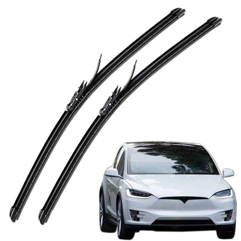 Auto Scheibenwischer für Tesla Model X 2016-2018 700mm+450mm, Frontwischerblätter Windschutzscheibe Leiser Wischerarm Wischerblatt Scheibenreiniger von YJTYC