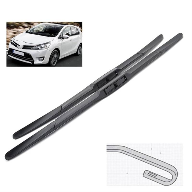 Auto Scheibenwischer für Toyota Verso 2009–2019, Frontwischerblätter Windschutzscheibe Leiser Wischerarm Wischerblatt Scheibenreiniger von YJTYC