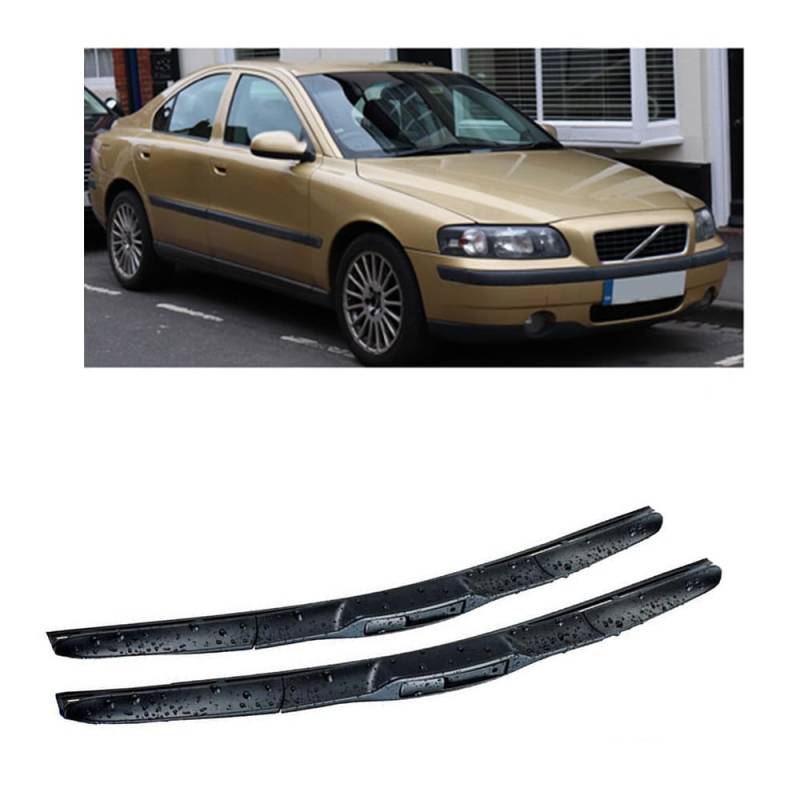 Auto Scheibenwischer für Volvo S60 2000-2004 24"+21", Frontwischerblätter Windschutzscheibe Leiser Wischerarm Wischerblatt Scheibenreiniger von YJTYC