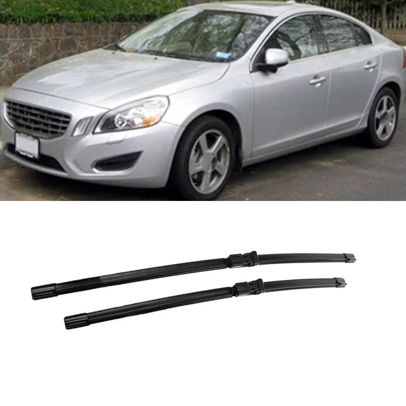 Auto Scheibenwischer für Volvo S60 II 2010-2018 26''+20", Frontwischerblätter Windschutzscheibe Leiser Wischerarm Wischerblatt Scheibenreiniger von YJTYC