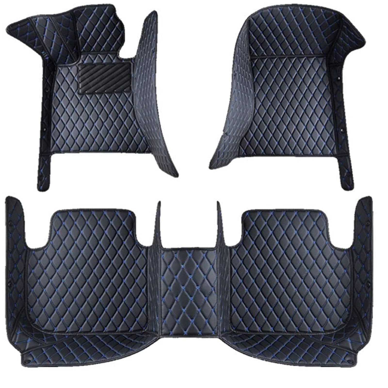 Nach Maß Auto FußMatten für Element 2003-2011(LHD), Individuelle Passform für Die Meisten Modelle Kunstleder Fussmatten wasserdichte,B Black+Blue von YJTYC