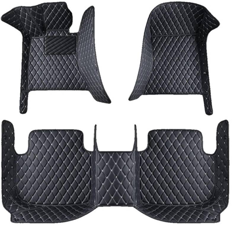 Nach Maß Auto FußMatten für Ford Ranger 2015-2023(LHD), Individuelle Passform für Die Meisten Modelle Kunstleder Fussmatten wasserdichte,C Black+beige von YJTYC