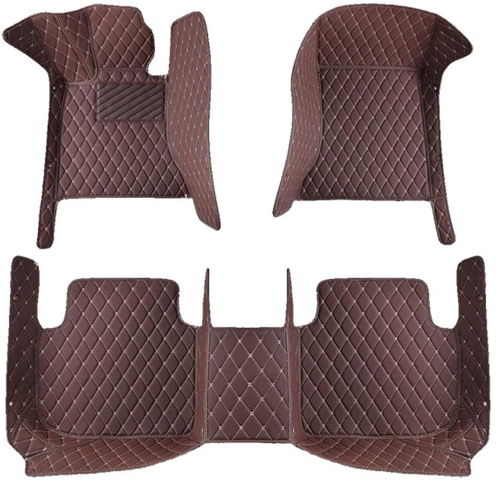 Nach Maß Auto FußMatten für KIA Sorento(5seats) 2009-2012(LHD), Individuelle Passform für Die Meisten Modelle Kunstleder Fussmatten wasserdichte,E Coffee von YJTYC