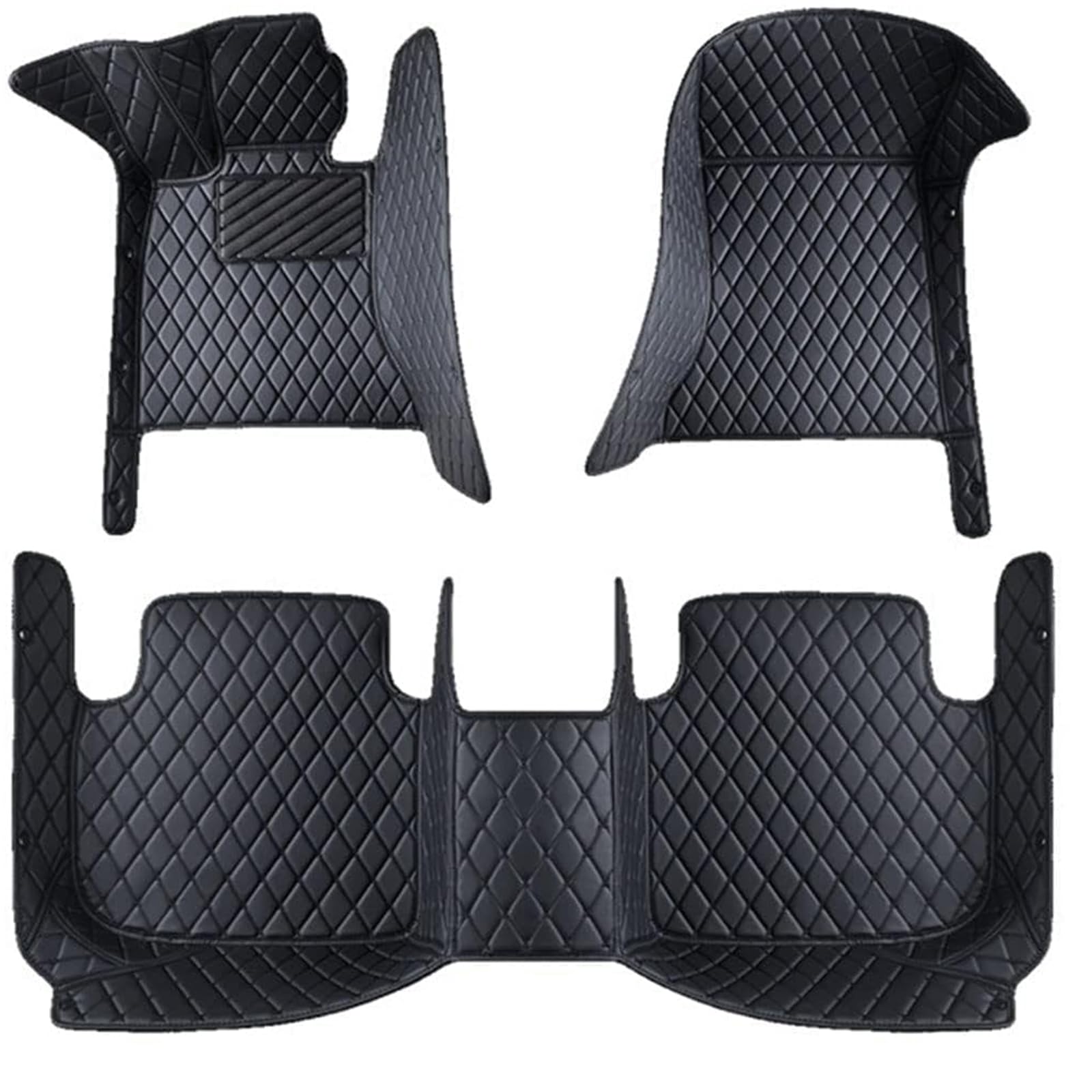 Nach Maß Auto FußMatten für Toyota Sienna 2005-2008(LHD), Individuelle Passform für Die Meisten Modelle Kunstleder Fussmatten wasserdichte,A Black von YJTYC