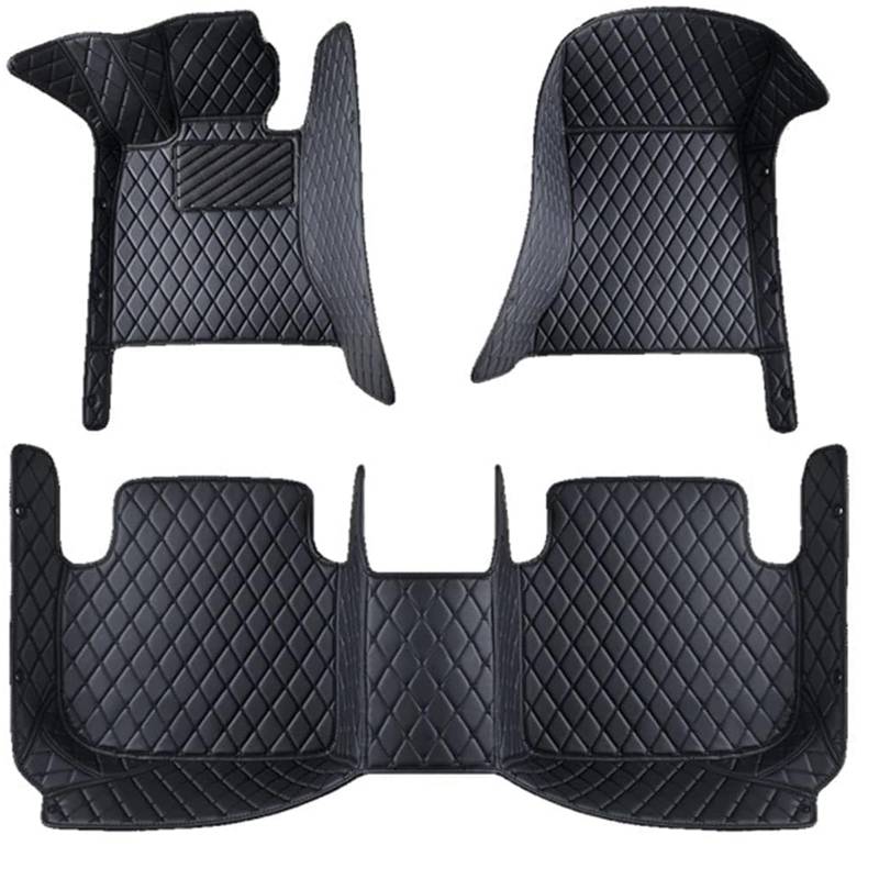 Nach Maß Auto FußMatten für Toyota Sienna 2005-2008(LHD), Individuelle Passform für Die Meisten Modelle Kunstleder Fussmatten wasserdichte,A Black von YJTYC