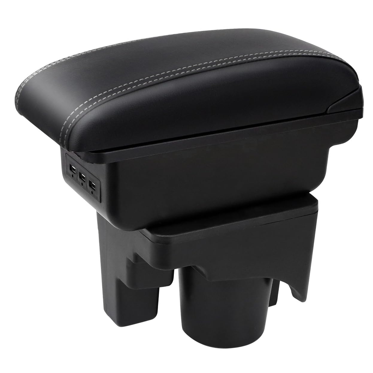 Auto Armlehnen für Golf 6 Mk6 2008-2013 Jetta Mk5 2006-2011 Vento Wagon 2009 2010 Doppelschicht Mittelkonsole Große Aufbewahrungsbox mit 3 USB-Ladeanschluss Schwarz mit weißen Nähten Auto Armlehnen für Golf 6 Mk6 2008-2013 Jetta Mk5 2006-2011 Vento Wagon 2009 2010 Doppelschicht Mittelkonsole Große Aufbewahrungsbox mit 3 USB-Ladeanschluss Schwarz mit weißen Nähten von YJYWZH