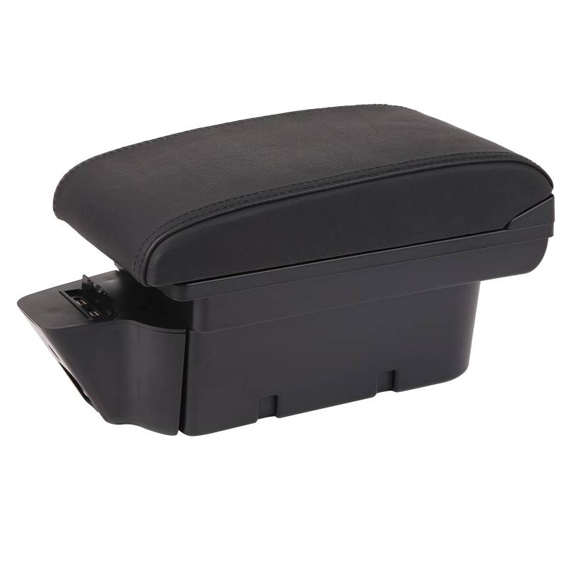 YJYWZH Doppelschichtige Armlehne für Toyota 86 Gt86 Armlehne Subaru Brz Scion FR-S 2012-2020 mit 3 USB-Anschlüssen Mittelkonsole Aufbewahrungsbox (Schwarze Nahte) von YJYWZH