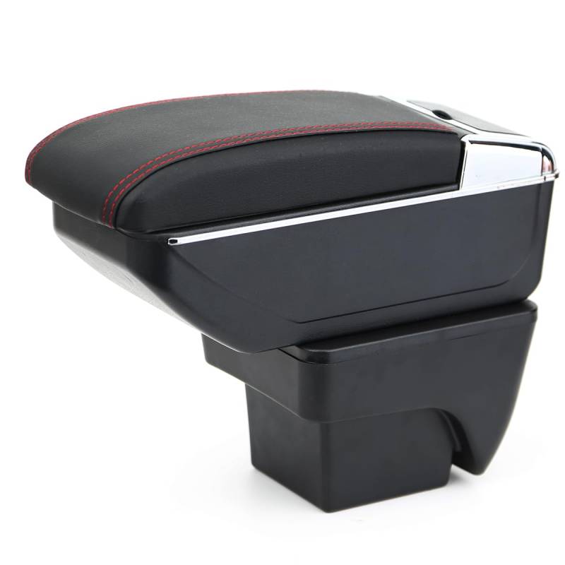 YJYWZH für Seat Arona Armlehnen Mittelarmlehne mit Ablagefach und Getrankehalter Autozubehör Konsole Armauflage Schwarz von YJYWZH