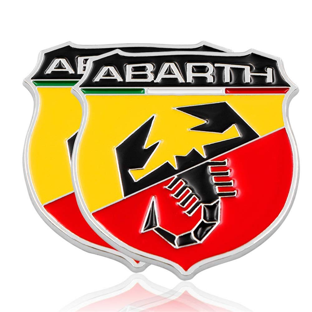 2ST Auto Verchromte Emblem Badge Aufkleber Fender Aufkleber Abarth Italien Für Alle FIAT Abarth Punto 124/125/125/500 Car Styling,Style 1 von YK ZAOOER